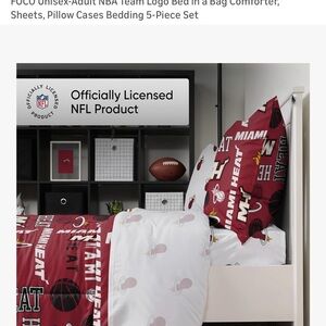 NFL Miami Heat Comforter Set - Maroon & White